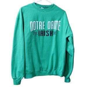 Champion Eco Notre Dame Green Irish Pullover Sweatshirt LG